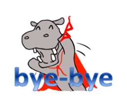 Superhero-Hippopotamus animation sticker sticker #12934812
