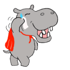 Superhero-Hippopotamus animation sticker