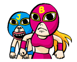 Funny Wrestler Johnny Barbie Japanese sticker #12935317