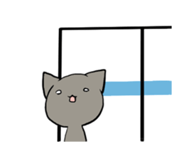 Black cat animatin sticker #12935930