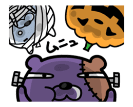 Cat and bear and rabbit of Halloween sticker #12936296