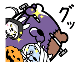 Cat and bear and rabbit of Halloween sticker #12936300