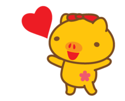 gold pig04 moving sticker #12937279