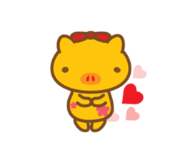 gold pig04 moving sticker #12937280