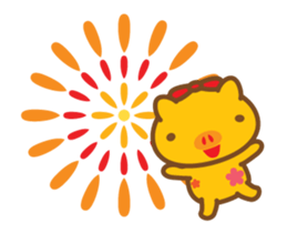 gold pig04 moving sticker #12937283