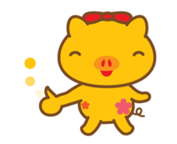 gold pig04 moving sticker #12937285