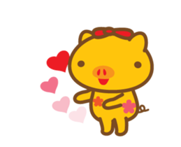 gold pig04 moving sticker #12937287