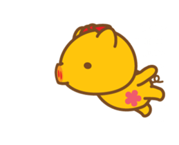 gold pig04 moving sticker #12937289