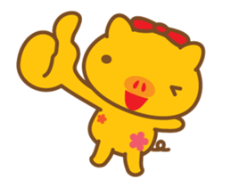 gold pig04 moving sticker #12937294