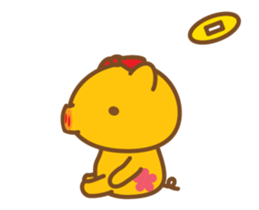 gold pig04 moving sticker #12937301