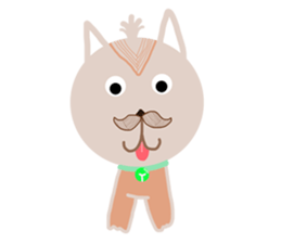The dog has a mustache sticker #12942408