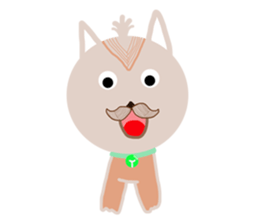 The dog has a mustache sticker #12942409