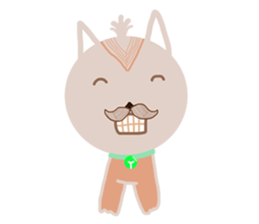 The dog has a mustache sticker #12942410