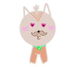 The dog has a mustache sticker #12942411