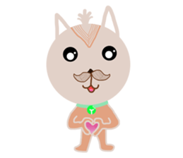 The dog has a mustache sticker #12942414