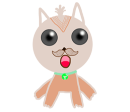 The dog has a mustache sticker #12942418