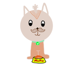 The dog has a mustache sticker #12942419