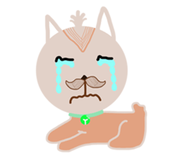 The dog has a mustache sticker #12942421