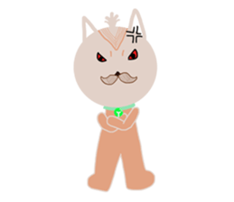 The dog has a mustache sticker #12942422
