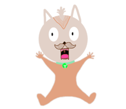 The dog has a mustache sticker #12942425