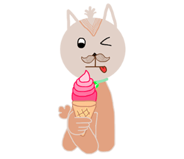 The dog has a mustache sticker #12942433