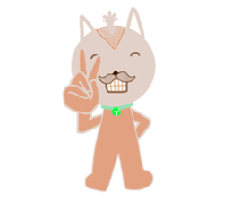The dog has a mustache sticker #12942435
