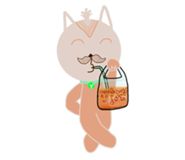 The dog has a mustache sticker #12942440
