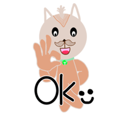 The dog has a mustache sticker #12942444