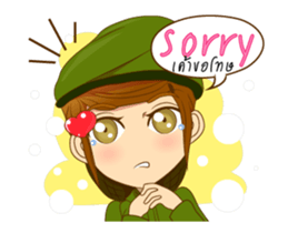 Police/Soldier lady thailand v.Eng/Isan sticker #12944898