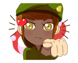 Police/Soldier lady thailand v.Eng/Isan sticker #12944909