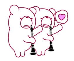 The bear."UGOKUMA" He plays a clarinet. sticker #12945134