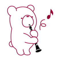 The bear."UGOKUMA" He plays a clarinet. sticker #12945138