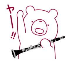 The bear."UGOKUMA" He plays a clarinet. sticker #12945142