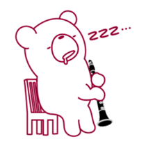 The bear."UGOKUMA" He plays a clarinet. sticker #12945144