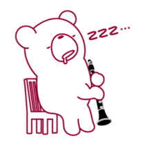 The bear."UGOKUMA" He plays a clarinet. sticker #12945144