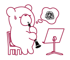 The bear."UGOKUMA" He plays a clarinet. sticker #12945147