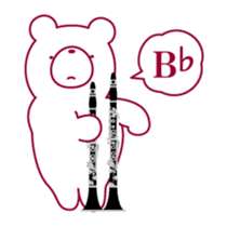 The bear."UGOKUMA" He plays a clarinet. sticker #12945149