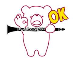 The bear."UGOKUMA" He plays a clarinet. sticker #12945155