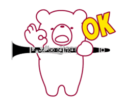 The bear."UGOKUMA" He plays a clarinet. sticker #12945155