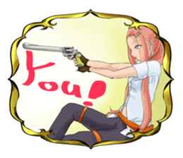 Gun and shino-chan sticker #12947680