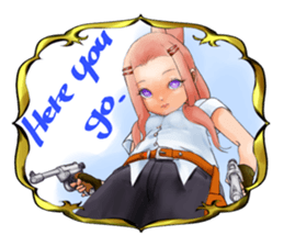 Gun and shino-chan sticker #12947709