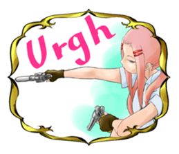 Gun and shino-chan sticker #12947710