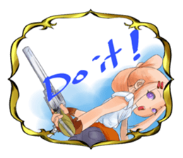 Gun and shino-chan sticker #12947715