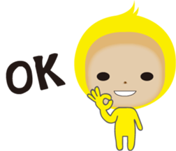 Yellow costume boy sticker #12947930