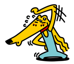 Odd_Afghan hound2 sticker #12949468