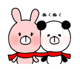 Rabbit and Panda. sticker #12951987