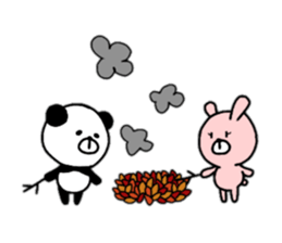Rabbit and Panda. sticker #12951990