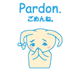 French stickers of cute bunnies. sticker #12952644