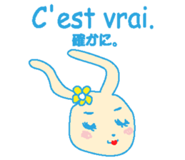 French stickers of cute bunnies. sticker #12952646
