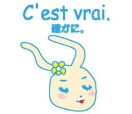 French stickers of cute bunnies. sticker #12952646